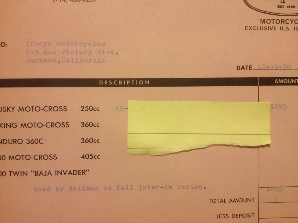 Torsten Hallman Invoice Document of Provenance