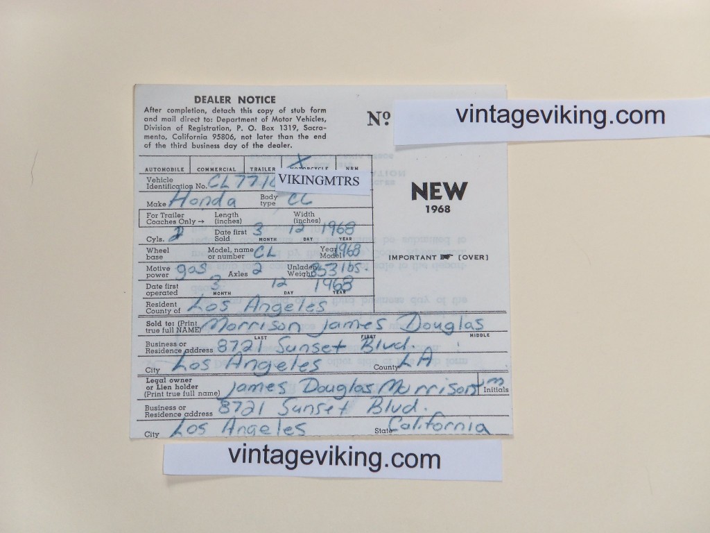 Jim Morrison DMV Card Jim Morrison DMV Card